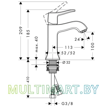 Смеситель Hansgrohe Metris Classic (31077000) картинка 4